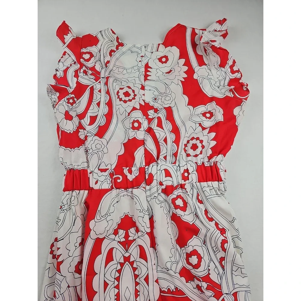 Women's Sofia's Floral Full Length Maxi Dress Size Large Red And White